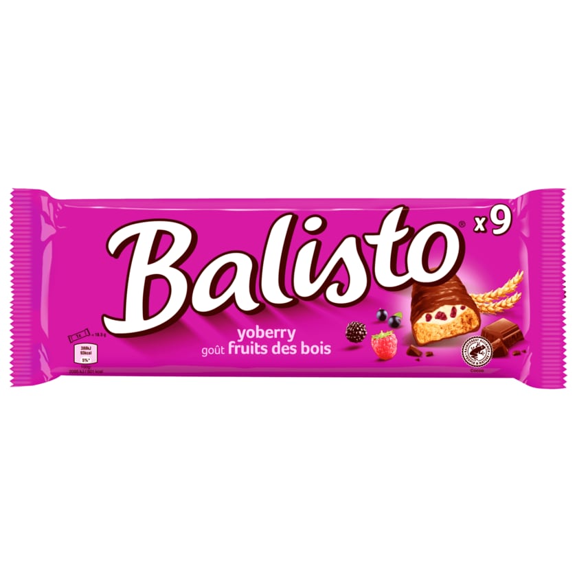 Balisto Joghurt-Beeren-Mix Schokoriegel 9x18,5g